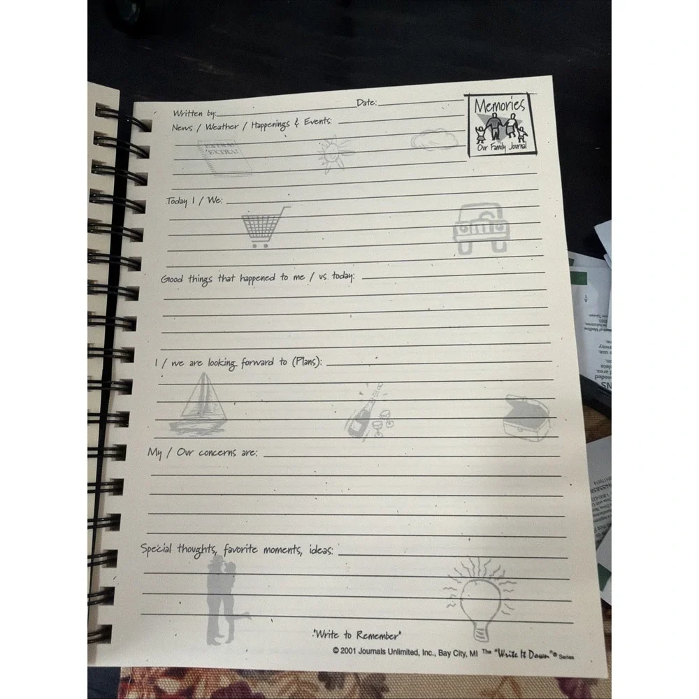 Memories Our Family Journal. Write It Down - Memories 2001 By Barbara Morina
